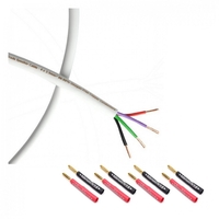 Fisual S-Flex Bi-Wire 4 x 2.5mm Speaker Cable w/Surefix Banana 10m