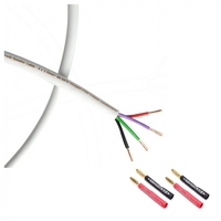 Fisual S-Flex Bi-Wire 4 x 2.5mm Speaker Cable w/Surefix Banana 3m