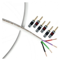 Fisual S-Flex BiWire 4x2.5mm Speaker Cable w/A to S Metal Airloc 1m