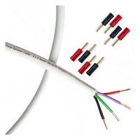 Fisual S-Flex BiWire 4x2.5mm Speaker Cable w/Plastic Airloc Banana1m