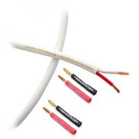 Fisual S-Flex White 2 x 0.75mm Speaker Cable w/Surefix Banana 1m