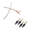 Fisual S-Flex White 2 x 2.5mm Speaker Cable w/Metal Airloc Banana10m