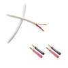 Fisual S-Flex White 2 x 2.5mm Speaker Cable w/Surefix Banana10m