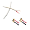 Fisual S-Flex White 2 x 2.5mm Speaker Cable w/Surefix Spade Plug 1m