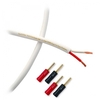 Fisual S-Flex White 2x0.75mm Speaker Cable w/Plastic Airloc Banana3m