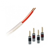 Fisual S-Flex White Speaker Cable w/QED Metal Airloc Banana 1m