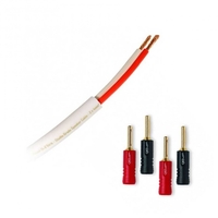 Fisual S-Flex White Speaker Cable w/QED Plastic Airloc Banana 10m
