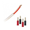 Fisual S-Flex White Speaker Cable w/QED Plastic Airloc Banana 5m