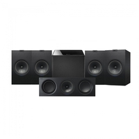 KEF Q350 5.1 Large Speaker Package w/ Kube 8b Subwoofer Black