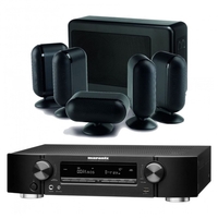 Marantz NR1711 AV Receiver Black & 7000i Slim 5.1 Package Black