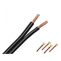 QED Profile 42 Strand Black Speaker Cable w/Fisual Surefix Plug 5m