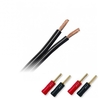 QED Profile 42 Strand Black Speaker Cable w/Plastic Airloc Banana10m