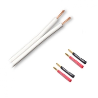 QED Profile 42 Strand White Speaker Cable w/Fisual Surefix Banana10m