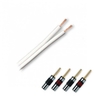 QED Profile 79 Strand Speaker Cable w/QED Metal Airloc Banana Ends1m