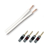 QED Profile42 Strand White Speaker Cable w/QED Metal AirlocBanana10m