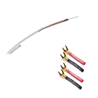 QED XT25 Speaker Cable w/Fisual Surefix Spade Plug 1m