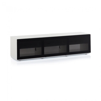 Spitfire Design Studio AV1650T White TV Cabinet w/ Black Textile Door