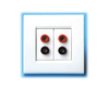 Systemline WM11 Gold 4mm Banana Speaker Socket Wall Plate (Twin)