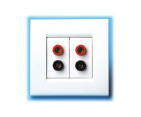 Systemline WM11 Gold 4mm Banana Speaker Socket Wall Plate (Twin)