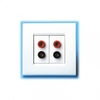 Systemline WM11 Gold 4mm Banana Speaker Socket Wall Plate (Twin)