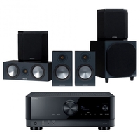 Yamaha RX-V4A AV Receiver & Bronze 50 5.1 Speaker Package Black