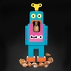 Big Blue Wooden Nut Cracker
