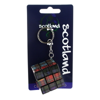 Scottish Tartan Puzzle Cube Keyring