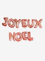 Balloons in Mylar,  JOYEUX NOEL pink light solid