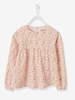 Blouse with Flower Motifs for Girls pink light all over printed