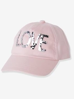 Cap with Reversible Sequins for Girls pink light solid with design