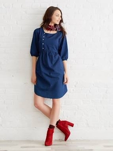 Denim Effect Maternity Dress