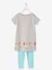 Dress + Leggings with Iridescent Motifs for Girls grey light mixed color