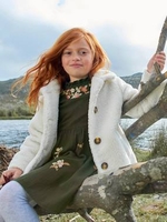 Faux Fur Coat,  for Girls white light solid