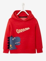 Hooded Sweatshirt with Dinosaur,  for Boys red