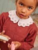 Jumper with Broderie Anglaise Collar for Girls brown