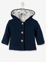 Knitted Cardigan,  Lined,  for Babies blue dark solid