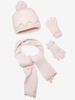 Oeko Tex® Beanie + Scarf + Gloves Set for Girls light pink/print