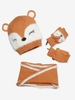 Oeko Tex® Bear Beanie + Snood + Fingerless Gloves Set for Girls multi