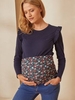 Oeko Tex® Belly Wrap with Floral Print for Maternity dark green/print
