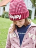Oeko Tex® Jacquard Knit Beanie for Girls dark pink