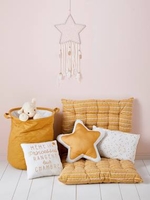 Pack of 3 Golden Cushions white light solid with design