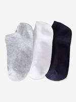 Pack of 3 Pairs of Plain Trainer Socks for Boys blue dark solid