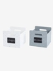 Set of 2 Sirius Storage Boxes white light solid with design