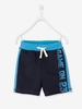 Sports Bermuda Shorts,  in Fleece,  Reflective Stripes,  for Boys blue dark solid with design