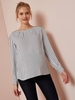 Striped Blouse for Maternity beige light striped