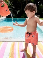 Swim Shorts for Baby Boys orange bright all over printed