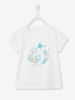 T-Shirt for Girls,  Exotic Fish Motifs in Sequins & Glitter white light solid with design