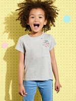T-Shirt for Girls with Sequinned Cupcake Motif grey light mixed color