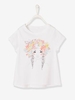 T-Shirt for Girls with Sequins & Embroidery white light solid with design