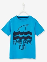 T-Shirt with Shark Motif for Boys blue medium solid with design